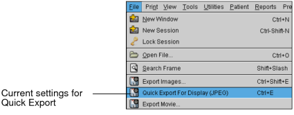 Quick Export Settings