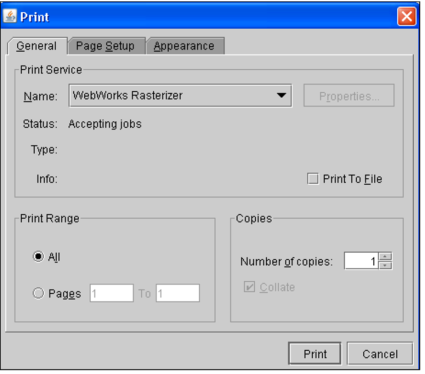 Print dialog