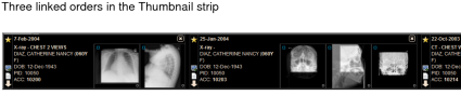 Linked orders in thumbnail strip