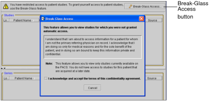 Break Glass Access button