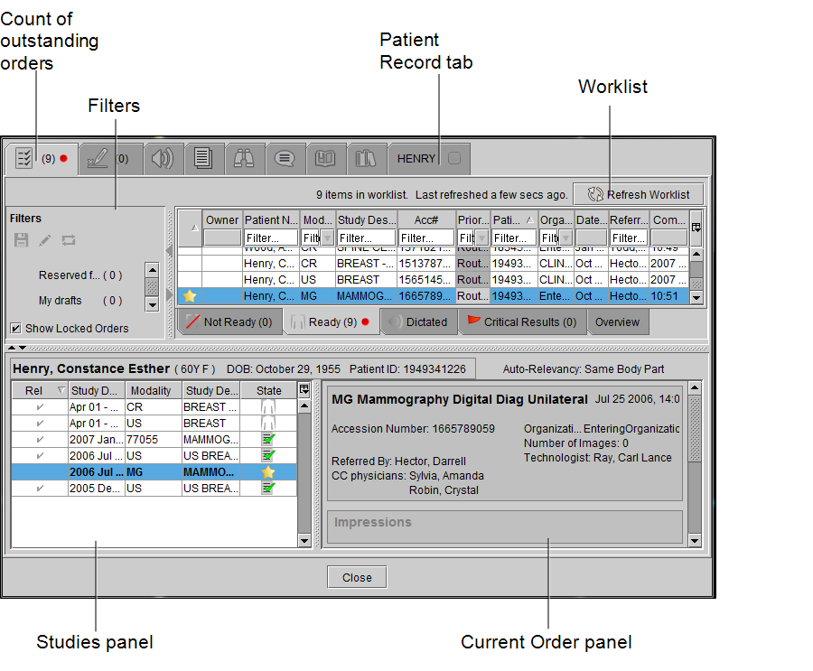 Understanding the Reporting Worklist Module Interface