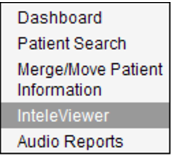 IntelePACS Browser menu