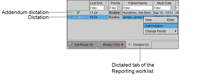 Edit Dictation or Addendum