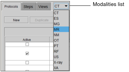 Modalities list