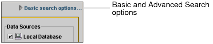 Basic and advanced search options