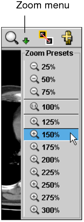 Zoom menu