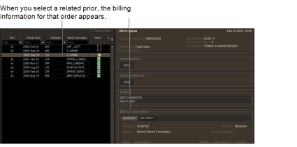 Billing information for priors