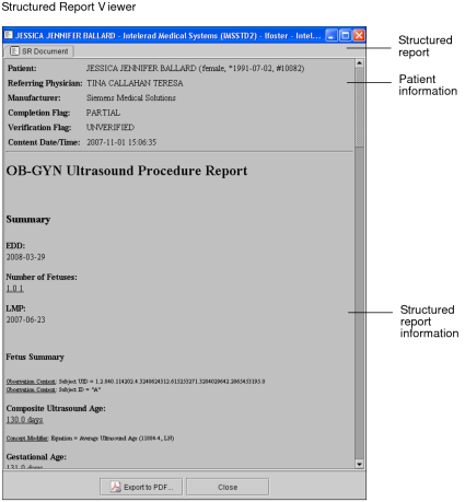Structured Report Viewer