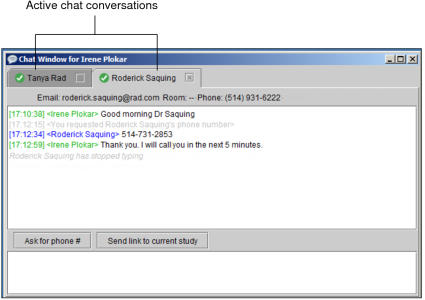 Active chat conversations