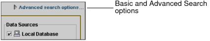 Basic and advanced search options