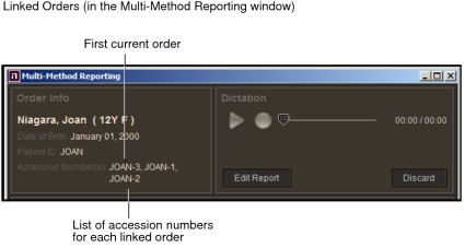Accession number for linked orders in MMR window