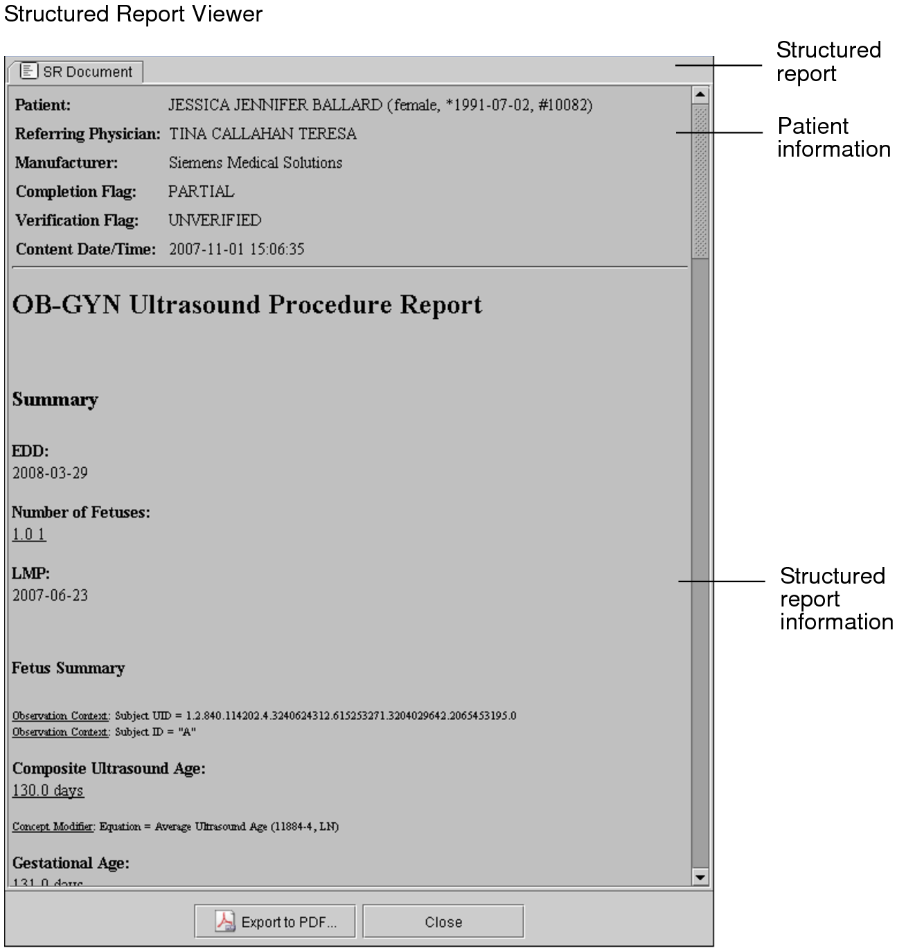 View Report Iconstruct Accessing the Structured Report Viewer
